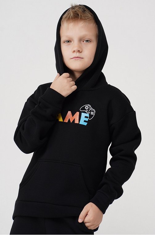 Теплая толстовка из футера трехнитки с начесом для мальчика Lets Go