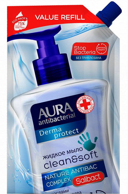 Крем-мыло антибактериальное Derma Protect 500 мл AURA
