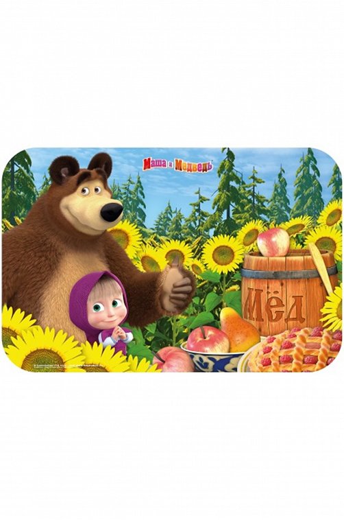 Настольная пластиковая детская салфетка Маша и Медведь