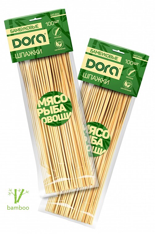 Шпажки бамбуковые 100 шт, 2 уп. Dora