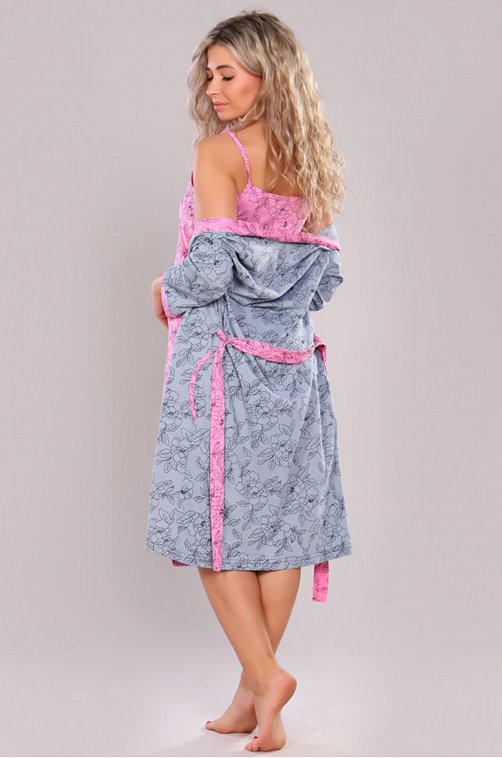 Женский хлопковый пеньюар с сорочкой Модный Дом