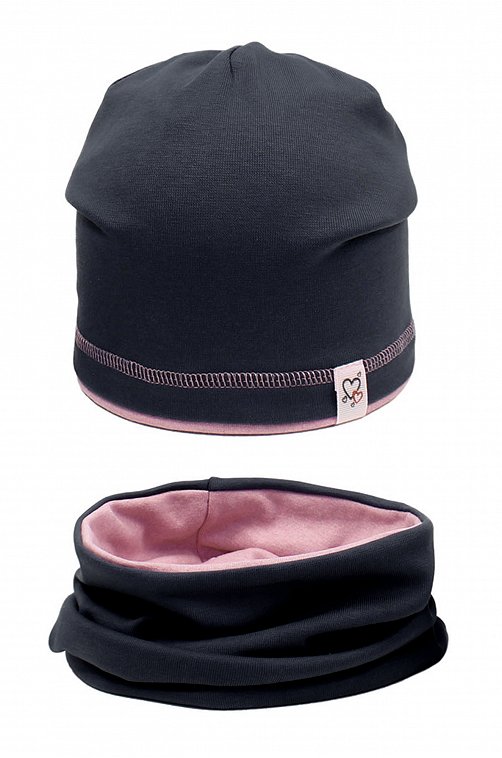 Комплект шапка со снудом для девочки Мегашапка