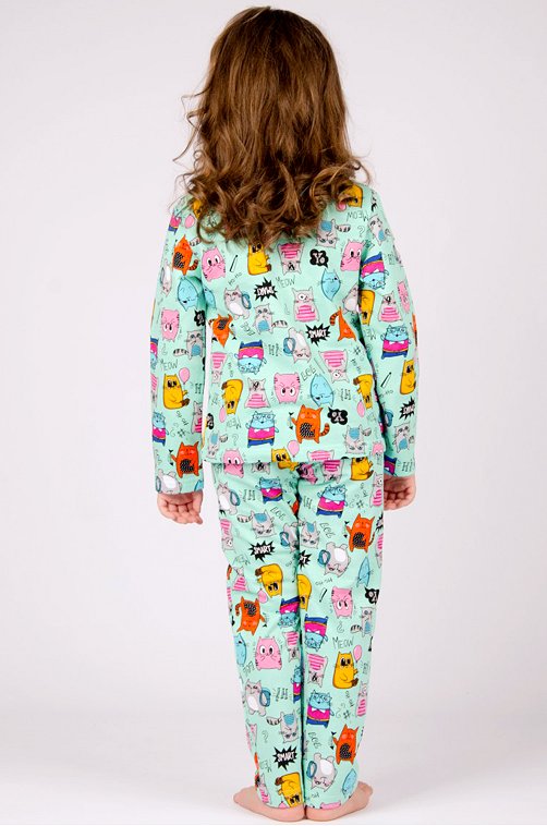Теплая пижама для девочки из футера с начесом M-BRAND