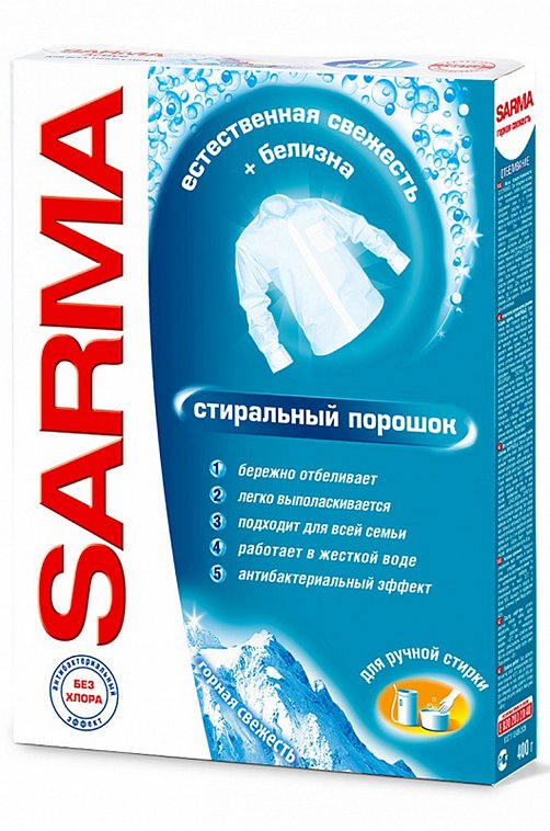 Порошок стиральный для ручной стирки Sarma 400 г НЕВСКАЯ КОСМЕТИКА