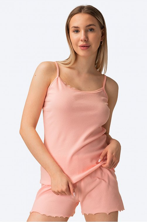 Женская пижама в рубчик с шортами Nicoletta