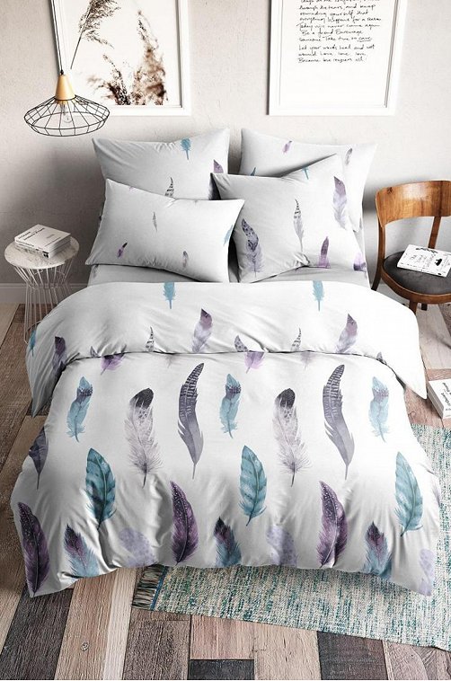 Постельное белье из поплина, 1,5 сп, наволочки 70*70 Ночь Нежна