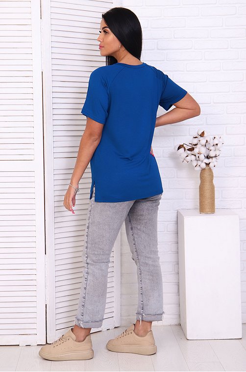 Футболка Happyfox облегающая базовая из вискозы летняя однотонная HFG086св.лиловый Натали