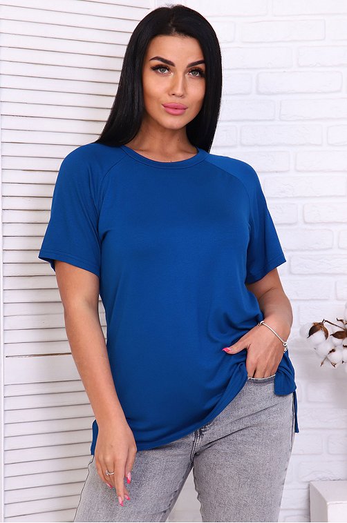 Футболка Happyfox облегающая базовая из вискозы летняя однотонная HFG086св.лиловый Натали