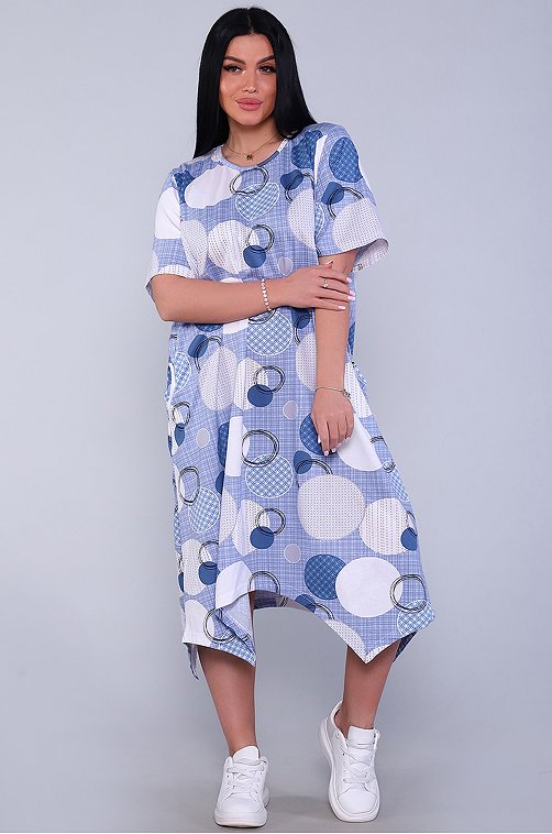 Женское летнее хлопковое платье больших размеров Натали