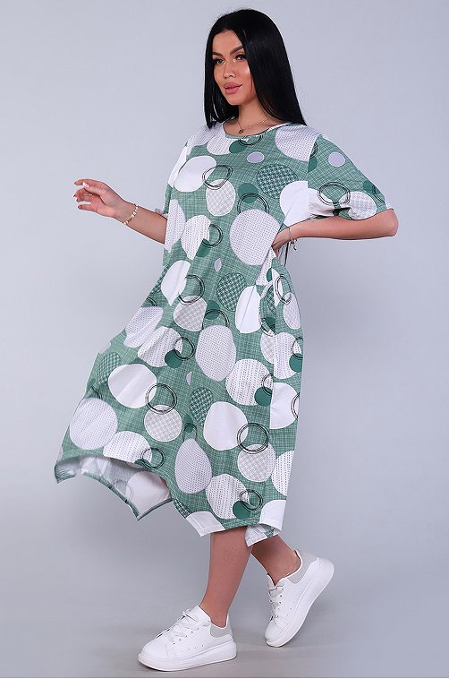 Женское летнее хлопковое платье больших размеров Натали