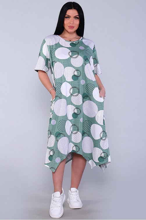 Женское летнее хлопковое платье больших размеров Натали