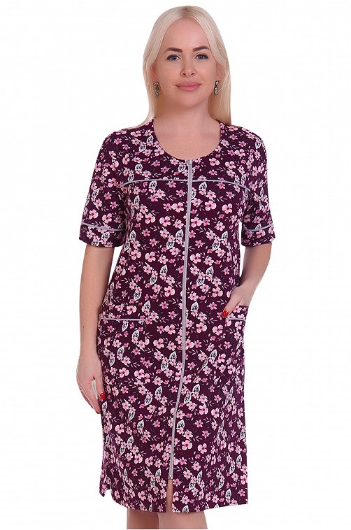 Халат женский Натали 6605552 красный купить оптом в HappyWear.ru