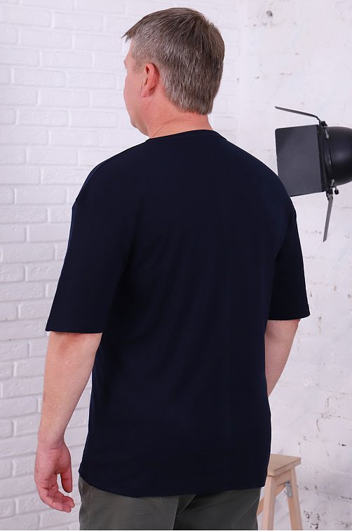 Мужская хлопковая футболка больших размеров из рибаны Berchelli