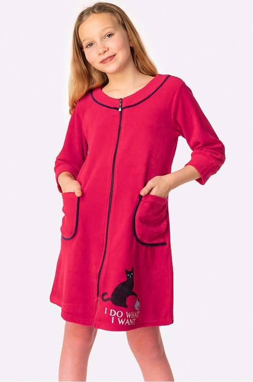 Велюровый халат для девочки Bonito