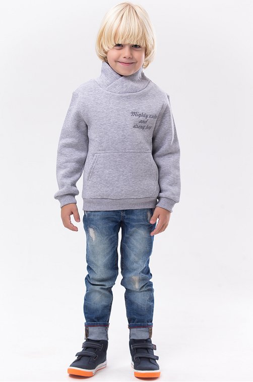 Теплая толстовка из футера трехнитки с начесом для мальчика Bonito