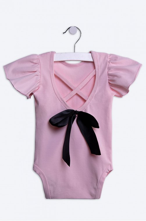 Хлопковое боди с эластаном для девочки Bonito