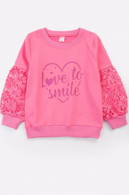 Свитшот для девочки Bonito 6625694 розовый купить оптом в HappyWear.ru
