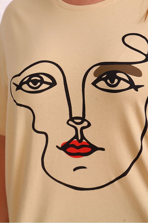 Женская футболка оверсайз Палитра Текстиль