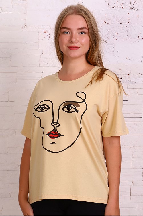 Женская футболка оверсайз Палитра Текстиль