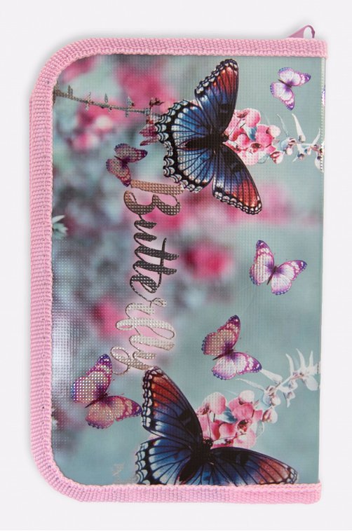 Пенал для девочки односекционный на молнии Пчелка