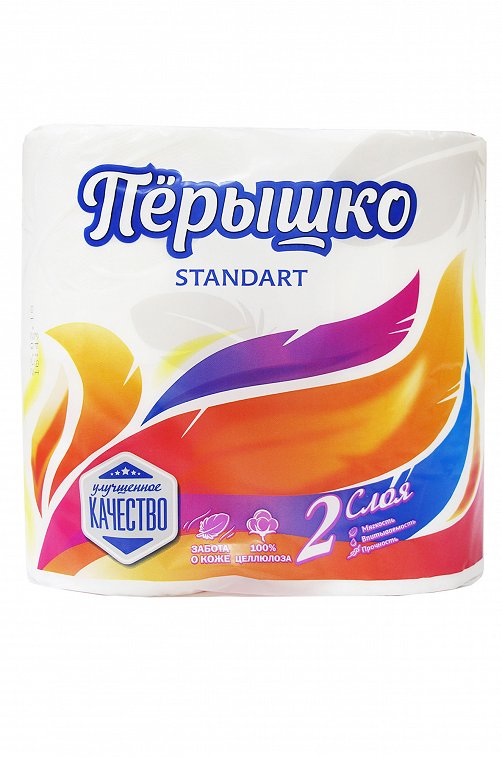 Туалетная бумага двухслойная 4 шт Перышко