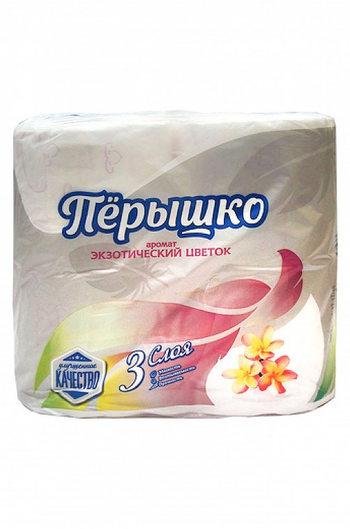 Туалетная бумага трехслойная Comfort экзотический цветок 4 шт Перышко