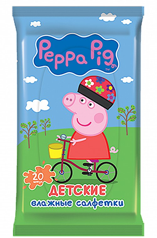 Детские влажные салфетки 20 шт Peppa Pig