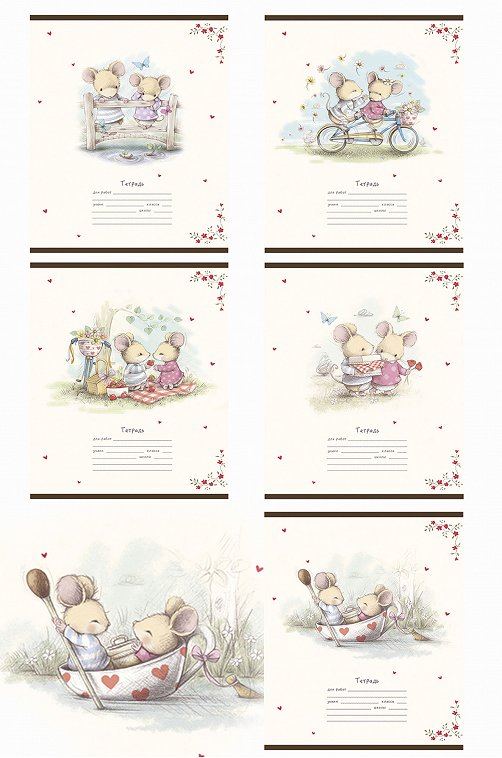 Набор тетрадей в клетку 12 л. 5 шт. Полотняно-Заводская бумажная мануфактура