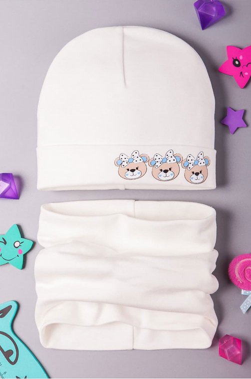 Комплект шапка со снудом для девочки Русбубон