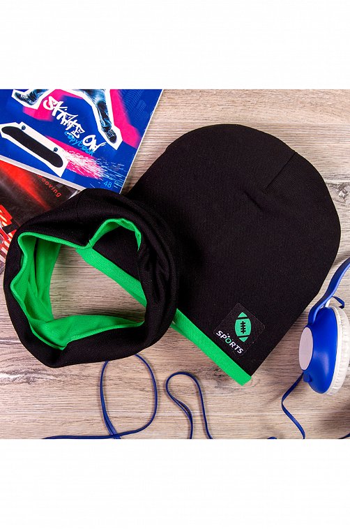 Комплект шапка со снудом для мальчика Русбубон