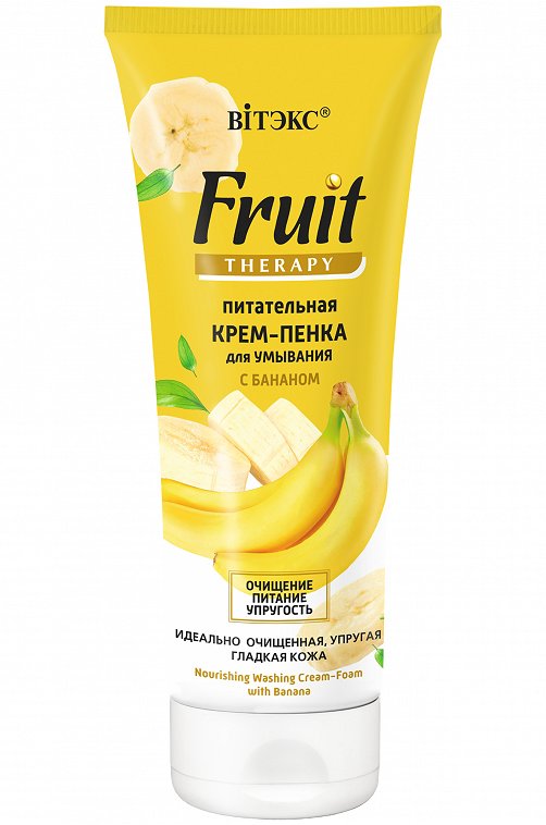 Крем-пенка для умывания Питательная с бананом Fruit Therapy 200 мл Вiтэкс