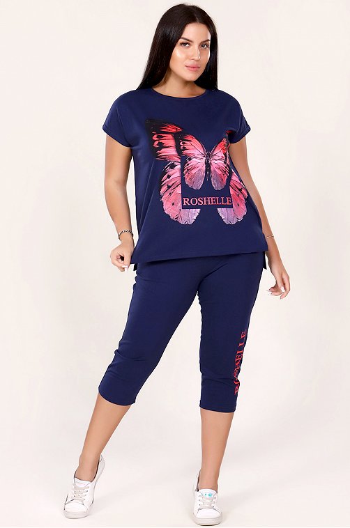 Женский костюм 6654230 синий купить оптом в HappyWear.ru