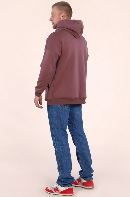 Теплая мужская толстовка из футера трехнитки с начесом Руся