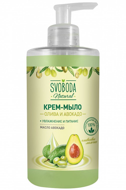 Жидкое крем-мыло Svoboda Natural Олива и авокадо 430 мл Свобода