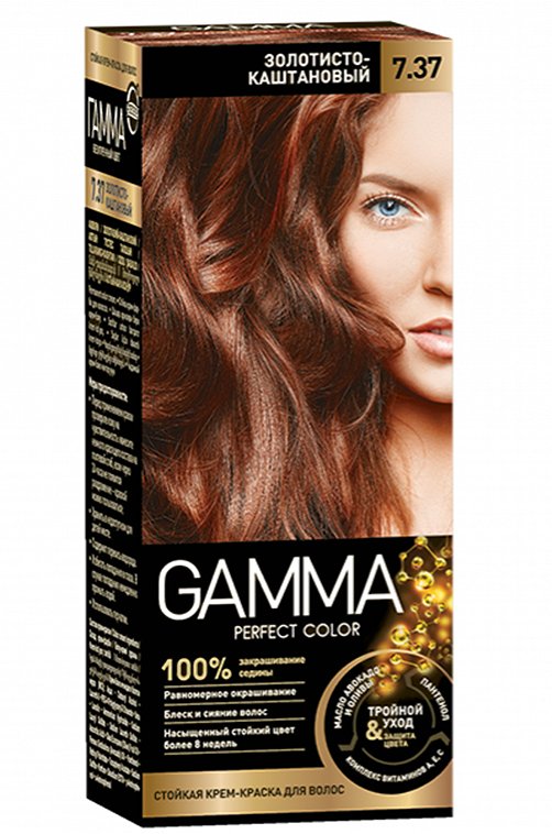 Краска для волос GAMMA Perfect color Золотисто-каштановый 48 г Свобода