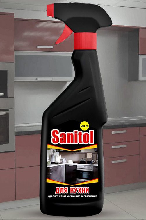 Универсальное чистящее средство для кухни с распылителем 500 мл Sanitol