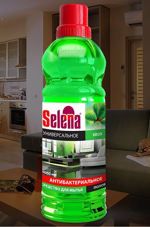 Средство для мытья полов антибактериальное Хвоя 1 л Selena