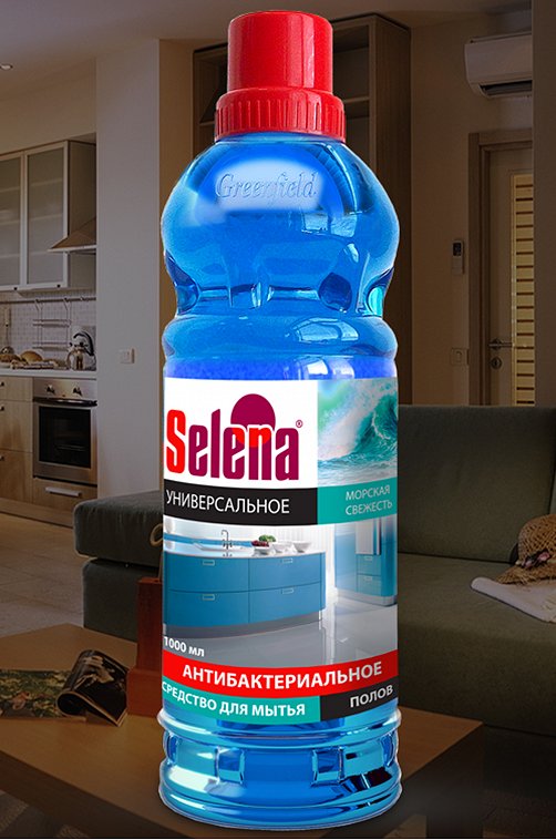 Средство для мытья полов антибактериальное Морская свежесть 1 л Selena