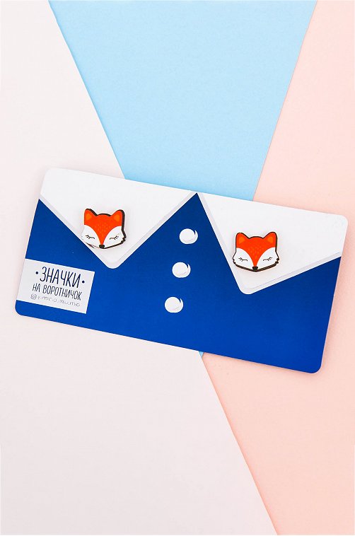 Значки на воротничок деревянные на подложке Micio