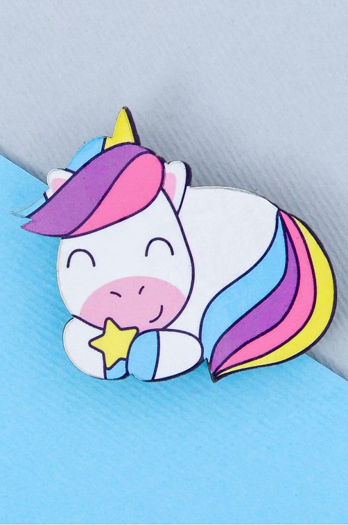 Значок деревянный на подложке Micio