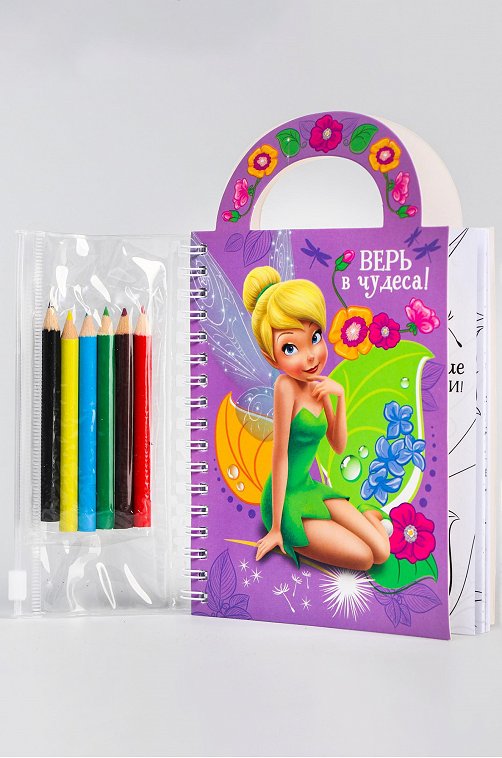 Блокнот-раскраска с наклейками и карандашами Disney