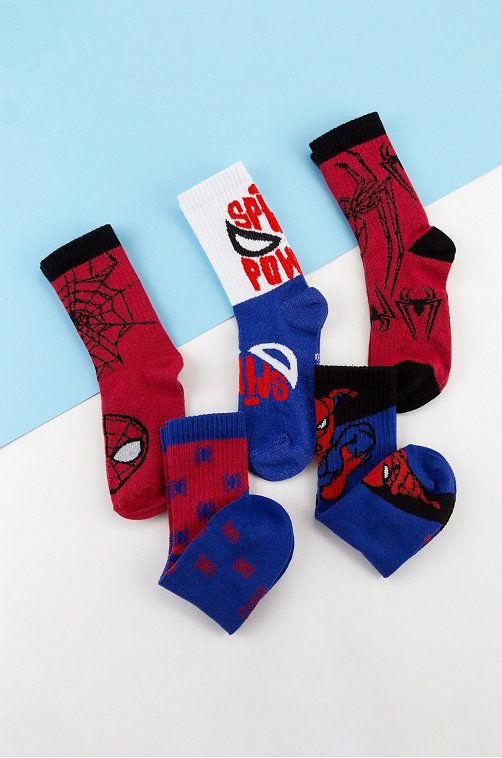 Набор носков для мальчика 5 пар в подарочной коробке Marvel