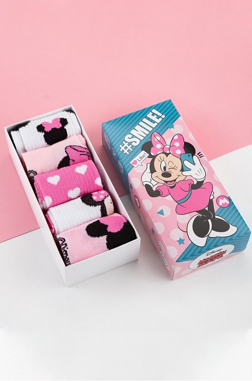 Набор носков для девочки 5 пар в подарочной коробке Disney