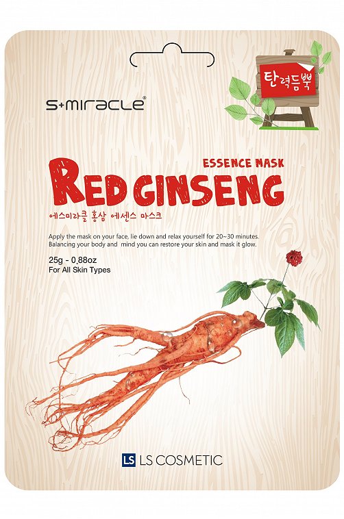 Маска тканевая для лица Red Ginseng Essence Mask 25 г S+MIRACLE