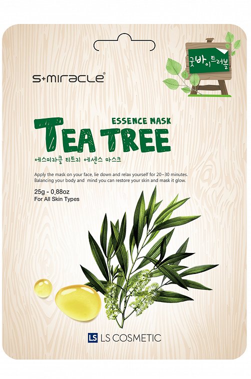 Маска тканевая для лица Tea Tree  Essence Mask 25 г S+MIRACLE