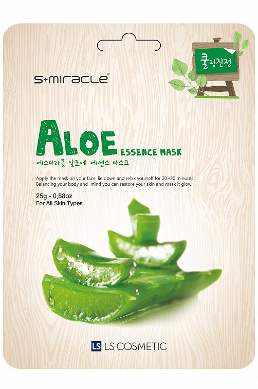 Маска тканевая для лица Aloe Essence Mask 25 г S+MIRACLE
