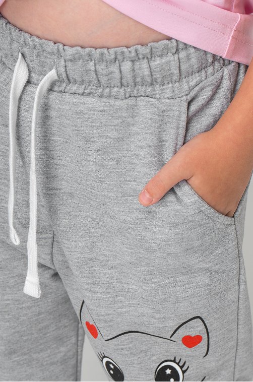 Брюки для девочки из футера двухнитки Bonito