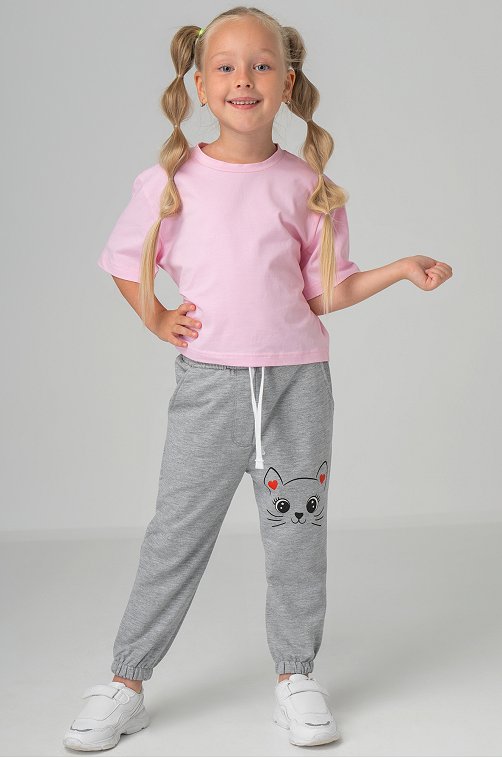 Брюки для девочки из футера двухнитки Bonito