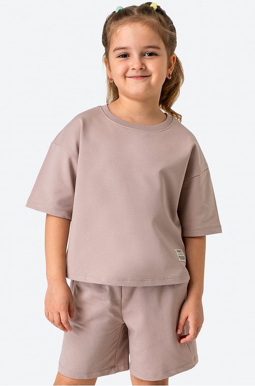 Костюм оверсайз из футера двухнитки для девочки Bonito