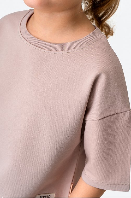 Костюм оверсайз из футера двухнитки для девочки Bonito